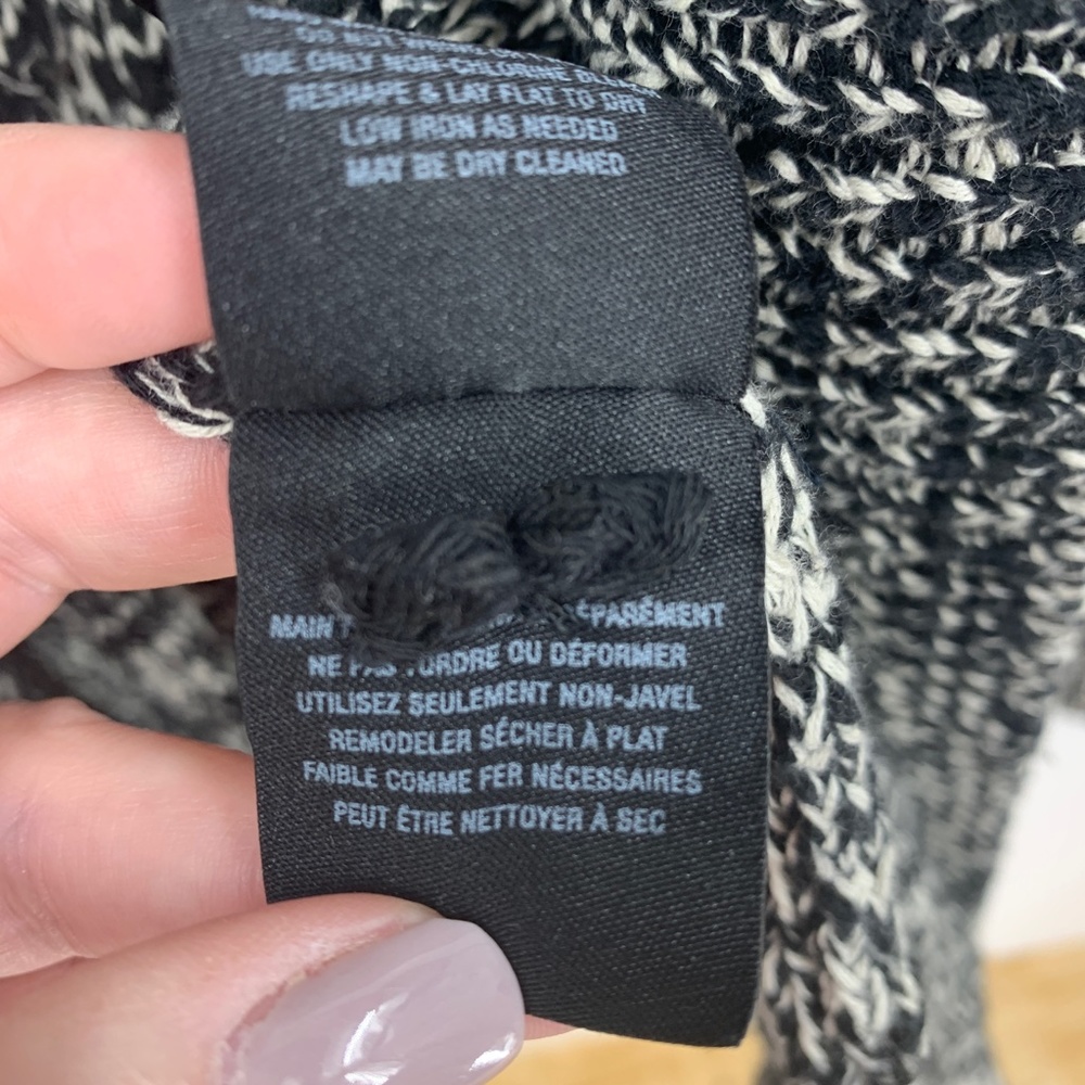 Anthropologie Tehama Marled Black & White Open Front Long Cardigan Sz M - Picture 12 of 14